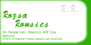 rozsa romsics business card